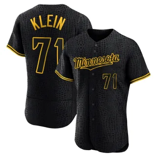 Men's Authentic Black John Klein Minnesota Twins Snake Skin City Jersey