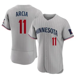 Men's Authentic Gray Orlando Arcia Minnesota Twins Road Jersey