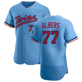 Men's Authentic Light Blue Andrew Albers Minnesota Twins Alternate Jersey