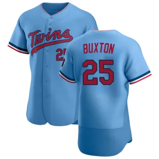 Men's Authentic Light Blue Byron Buxton Minnesota Twins Alternate Jersey