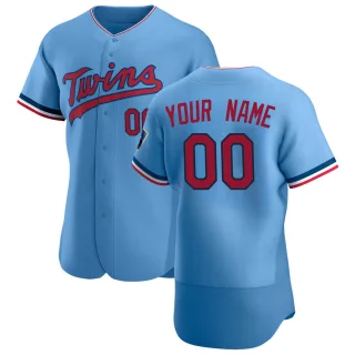 Men's Authentic Light Blue Custom Minnesota Twins Alternate Jersey