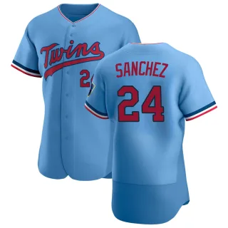 Men's Authentic Light Blue Gary Sanchez Minnesota Twins Alternate Jersey