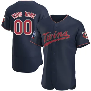 Men's Authentic Navy Custom Minnesota Twins Alternate 60th Season Team Jersey