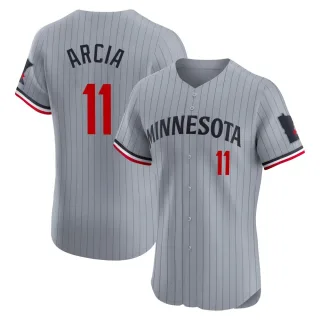 Men's Elite Gray Orlando Arcia Minnesota Twins Road Jersey