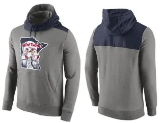 Men's Gray Minnesota Twins Cooperstown Collection Hybrid Pullover Hoodie