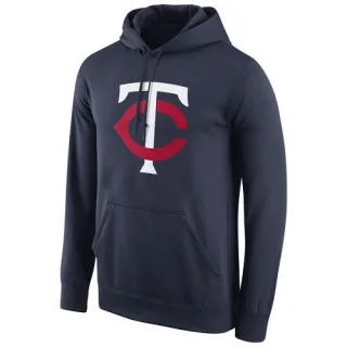 Men's Navy Minnesota Twins Logo Performance Pullover Hoodie -