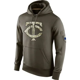 Men's Olive Minnesota Twins Salute To Service KO Performance Hoodie