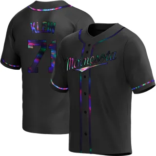 Men's Replica Black Holographic John Klein Minnesota Twins Alternate Jersey
