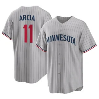 Men's Replica Gray Orlando Arcia Minnesota Twins Road Jersey