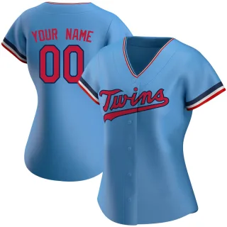 Women's Authentic Light Blue Custom Minnesota Twins Alternate Jersey