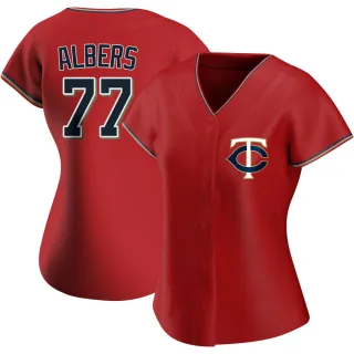 Women's Authentic Red Andrew Albers Minnesota Twins Alternate Jersey