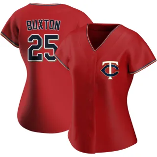 Women's Authentic Red Byron Buxton Minnesota Twins Alternate Jersey