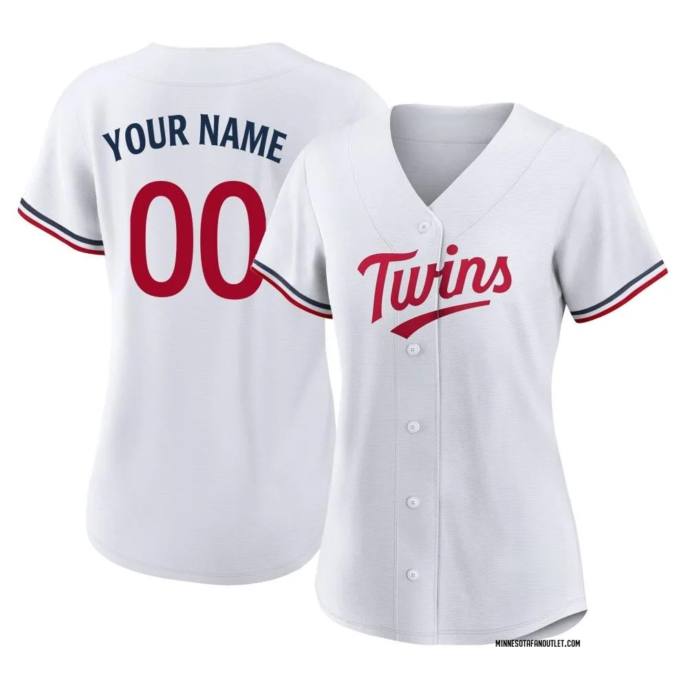Women's Authentic White Custom Minnesota Twins Home Jersey