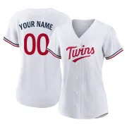 Women's Authentic White Custom Minnesota Twins Home Jersey