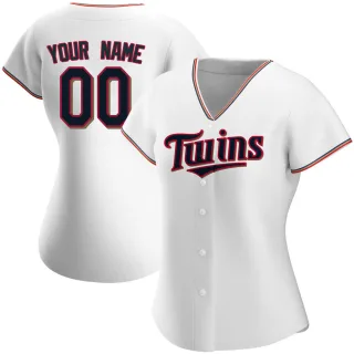 Women's Authentic White Custom Minnesota Twins Home Jersey