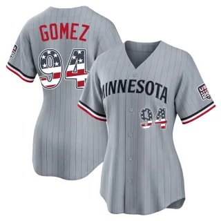 Women's Limited Gray Yoendrys Gomez Minnesota Twins USA 250 Fourth Of July Road Stadium Jersey