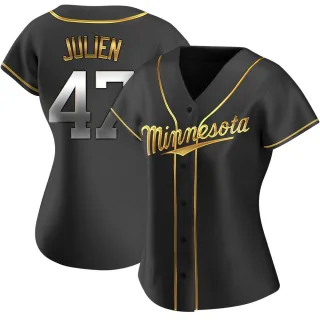 Women's Replica Black Golden Edouard Julien Minnesota Twins Alternate Jersey