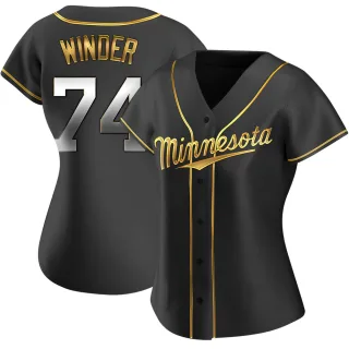 Women's Replica Black Golden Josh Winder Minnesota Twins Alternate Jersey