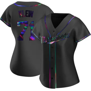 Women's Replica Black Holographic John Klein Minnesota Twins Alternate Jersey