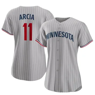 Women's Replica Gray Orlando Arcia Minnesota Twins Road Jersey