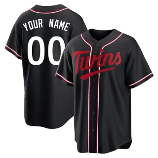 Youth Replica Black Custom Minnesota Twins Fashion Out Jersey