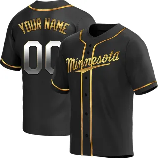 Youth Replica Black Golden Custom Minnesota Twins Alternate Jersey
