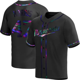 Youth Replica Black Holographic Jack Morris Minnesota Twins Alternate Jersey