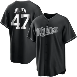 Youth Replica Black/White Edouard Julien Minnesota Twins Jersey