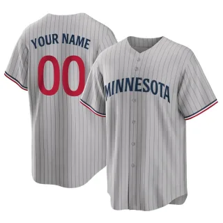 Youth Replica Gray Custom Minnesota Twins Road Jersey