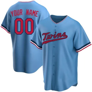 Youth Replica Light Blue Custom Minnesota Twins Alternate Jersey