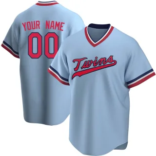Youth Replica Light Blue Custom Minnesota Twins Road Cooperstown Collection Jersey
