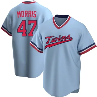 Youth Replica Light Blue Jack Morris Minnesota Twins Road Cooperstown Collection Jersey