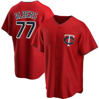 Youth Replica Red Andrew Albers Minnesota Twins Alternate Jersey