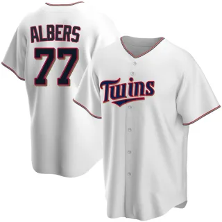 Youth Replica White Andrew Albers Minnesota Twins Home Jersey