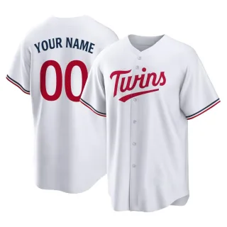 Youth Replica White Custom Minnesota Twins Home Jersey